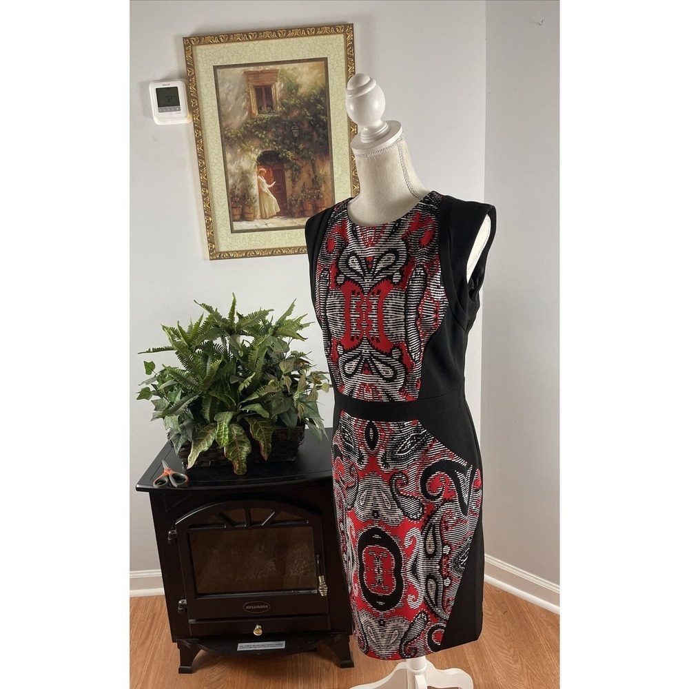Phase 7 Seven Womens Sleeveless Floral Paisley Dress Fit & Flare 8 Round Neck‎